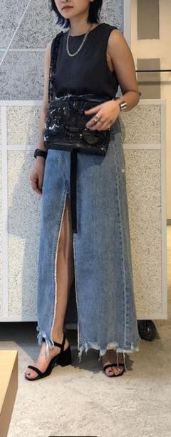 KSUBI MUSE MAXI スリットデニムスカート