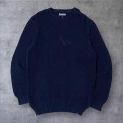 【BARBOUR】バブアーUS輸入アメリカ古着ワッフル編みニットセーターネイビー