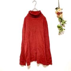【UNIQLO】ユニクロ ハイネックセーター レッド コットン (M)