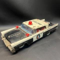 大型のブリキのパトカー 警視庁 パトカー ミニカー ホワイト ブラック ブリキ おもちゃ