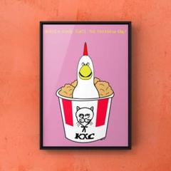 ★A4フレーム付き★オリジナル アートポスター CHICKEN インテリア