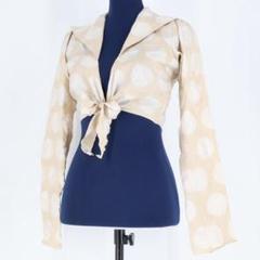 最安 読み方 美品 日本製 ブラウス Chacott フラメンコ衣装】ベージュ フラメンコ