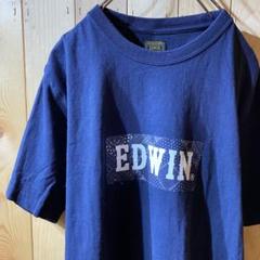 ss4673 EDWIN エドウィン プリント Tシャツ ロゴ 紺 M