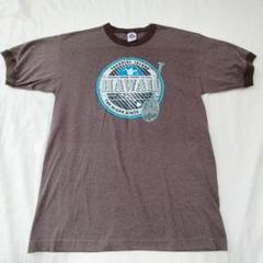 激レア　リンガーTシャツ　メンズ　茶×焦げ茶　ブラウン　L　大きい　ビッグ