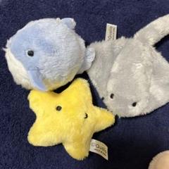 もこもこぬいぐるみ、海の生き物、3匹