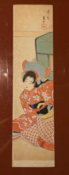 版画「戻り駕」長谷川貞信作