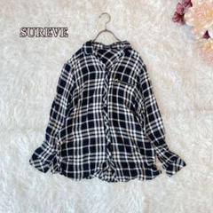 ⚫︎レーヨン100% チェック柄シャツ　Mメタルボタン　白黒ゆったり