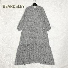 美品★BEARDSLEY★小花柄プリント ロングワンピース ティアード フリー