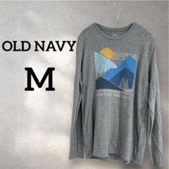OLD NAVY 【M】長袖Tシャツ グレー 山グラフィック