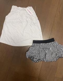 西松屋　水玉模様トップス　マザーウェイズ　スカート セット