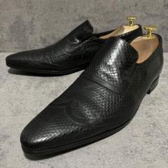 希少　グッチ　ローファー　スリッポン　パイソン　本革　レザー　ブラック　1670