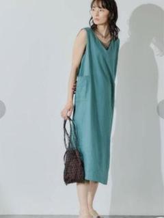 green label relaxing リネン混ワンピース
