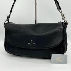 【良品】Vivienne オールレザー フラップバッグ ショルダーバッグ