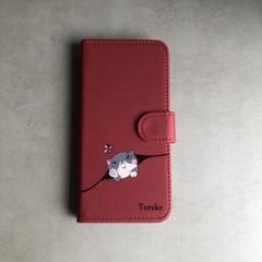 Pixel 8a ケース 手帳型 ピクセル8a カバー ローズ　レッド　猫