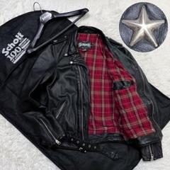 希少 SCHOTT ショット626 USA製ダブルライダースジャケット3XL 黒 米国製】Schott レザーライダースジャケット 黒 40 ダブル