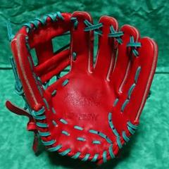 【美品】SSK 軟式内野手用 ビーホリック レディッシュオレンジ×ターコイズ