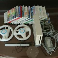 Wii 本体 ソフト11本・ハンドル二個付き