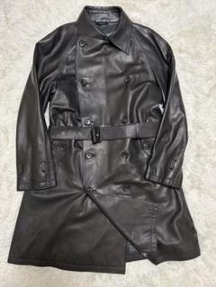 DAKS レザートレンチコート ベルト付き 羊革 ブラック Mサイズ ダックス tanimuratuwhan_hnzp1623
