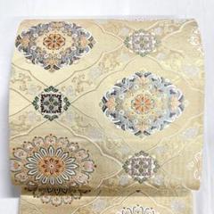 袋帯　蜀江紋　フォーマル　金糸　ベージュ　着物　帯　006k 袋帯 蜀江紋 フォーマル 金糸 ベージュ 着物 帯 006k - メルカリ