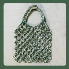 【ハンドメイド】メッシュバッグ　グリーン