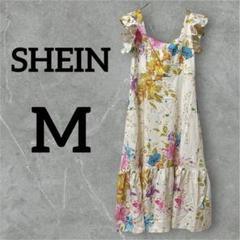 SHEIN【Ｍ】フラワープリント ノースリーブワンピース 花柄 リゾート