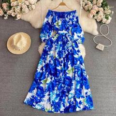 ワンピース　パーティー　花柄　レディース　半袖　ドレス　レース　ロング