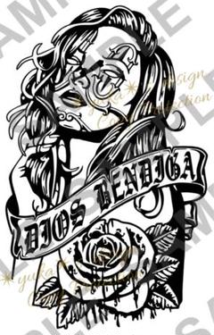 clown girl　✬︎　chicano　ステッカー　✬︎　神のご加護をのサムネイル