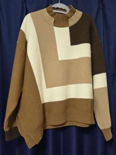CULLNI COLOR BLOCK TURTLE KNIT キャメル