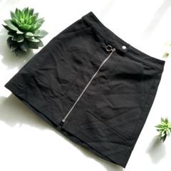 Bershka 黒いタイトスカート フロントジッパー付き　M コットン混紡のサムネイル