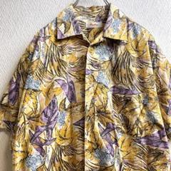 古着 レトロ シャツ 総柄 柄シャツ 開襟 オープンカラー アロハ 半袖