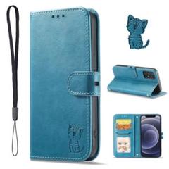 OPPO RENO 5G 10pro 手帳型ケース ターコイズ　猫柄