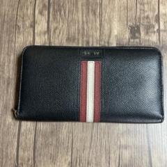 超美品 BALLY 長財布 希少 本革 牛革 黒 ブラック メンズ レディース 牛革】ブラックボタンギャルソン長財布〈BLACK〉 メンズ