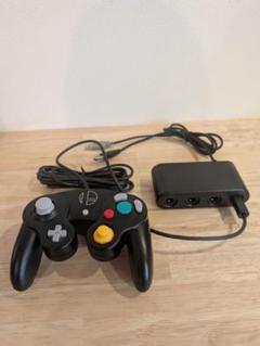 ゲームキューブコントローラーGCコン [スマブラブラック]＋接続タップのサムネイル