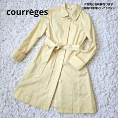 Courreges クレージュ　コート　イエローコート　ロングコート　ツイード Courreges クレージュ コート イエローコート ロングコート ツイード