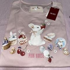 ピンクハウス　うさぎ刺繍ブラウス　スイーツスプリングバニー　うさぎ　いちご スイーツスプリングバニープリントパッチワークワンピース