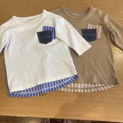 【GLOBAL WORK】 七分袖背面ブラウスカットソー 110.120セット
