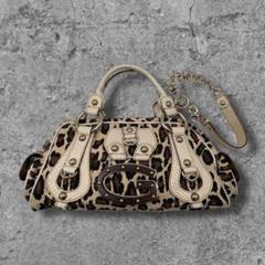 00s archive GUESS hand bag 2way leopard