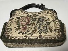【中古】花柄刺繍 グラニーバッグ