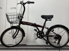 美品折り畳み自転車変速付20インチ　ワインレッド&ブラック直接引取　東京 美品折り畳み自転車変速付20インチ ワインレッド&ブラック直接
