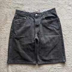 00s 膝下丈】Levi's 569 ブラック ワイド デニムショートパンツ