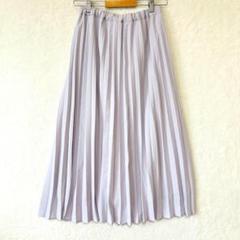 ドゥセー♦︎プリーツスカート フレア ロング丈 F ウエストゴム 無地 薄紫