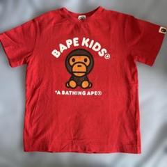 BAPE KIDS Tシャツ 110サイズ 猿キャラクター BAPE KIDS Tシャツ 130cm レッド 猿プリント - メルカリ