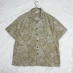 BACHRACH ペイズリー柄 総柄シャツ 開襟 シルク100% ボタニカル