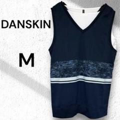 【DANSKIN】ヨガウェアVネック花柄タンクトップ サイズM