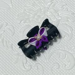 つまみ細工 ヘアクリップ M 小さめ パープル