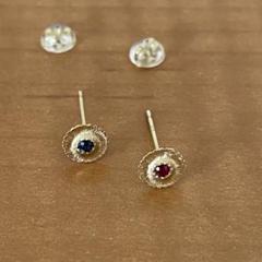 お値下げ　shinkai jewelry k18 ピアス　サファイア　ルビー　箱 お値下げ shinkai jewelry k18 ピアス サファイア ルビー 箱