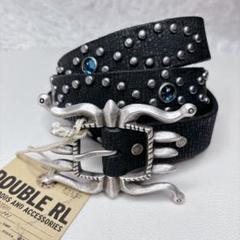 コグマ✨️ダブルアールエル スパイダー型バックルベルト ガラスストーン コグマ様専用✨️ダブルアールエル スパイダー型バックルベルト