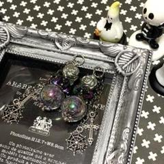 ★no.175★オーロラ×薔薇×蜘蛛の巣 ★ハンドメイド ★ゴス ビジュアルのサムネイル