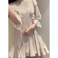 B6752□SNIDEL スナイデル 総柄 シフォン フリル チュニック F