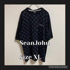 SeanJohn tシャツ　ブラック　モノグラム　総柄　刺繍ロゴ　HipHopのサムネイル